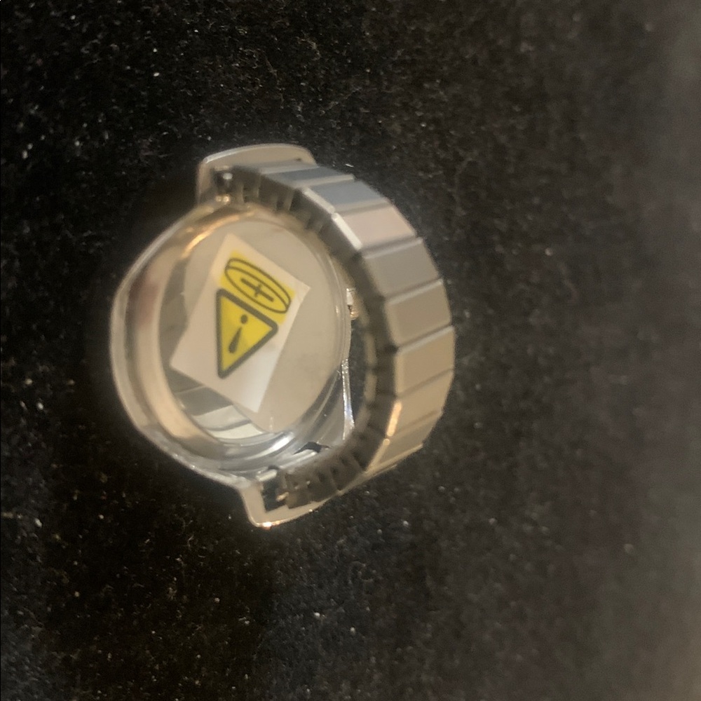 Silver Ring Watch with Green Face - Picture 4 of 4